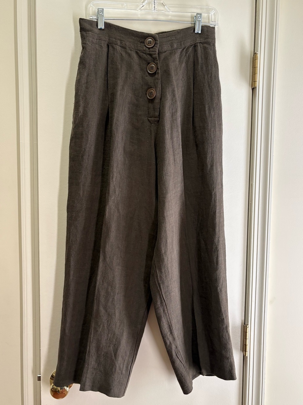 LIV High Waist Wide-Leg Pants in Dark Olive Green